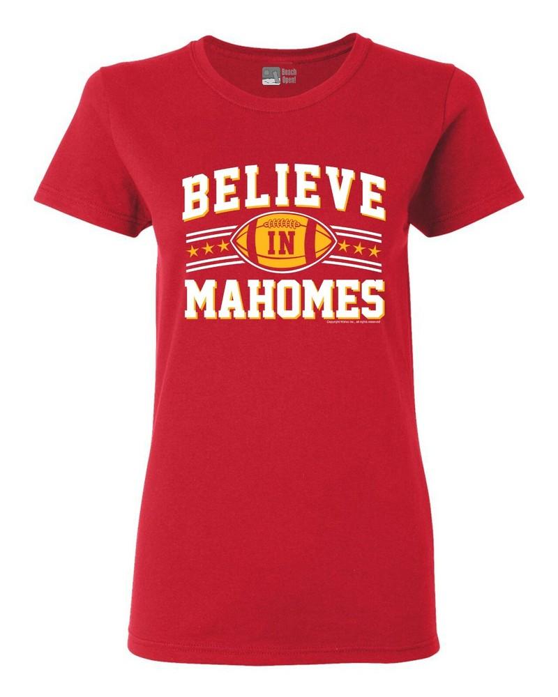 Женская футболка с надписью Believe in Mahomes для фанатов футбола Kansas City, спортивная футболка DT, унисекс