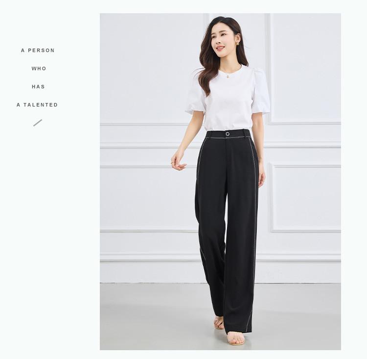 [Wide Leg Pants] Summer Drooping High-Waisted and Meat Blocking Fashionable Versatile Women's Casual Pants