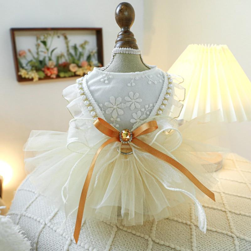 Pet Dress Dogs Cats Blue Galaxy Tulle Wedding Gown Princess Style