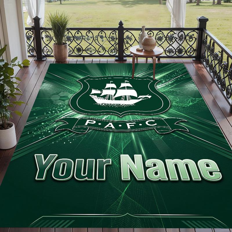 Custom Text Printed Rug Plymouth Argyle FC Non Slip Floor Carpet For Home Room Decor