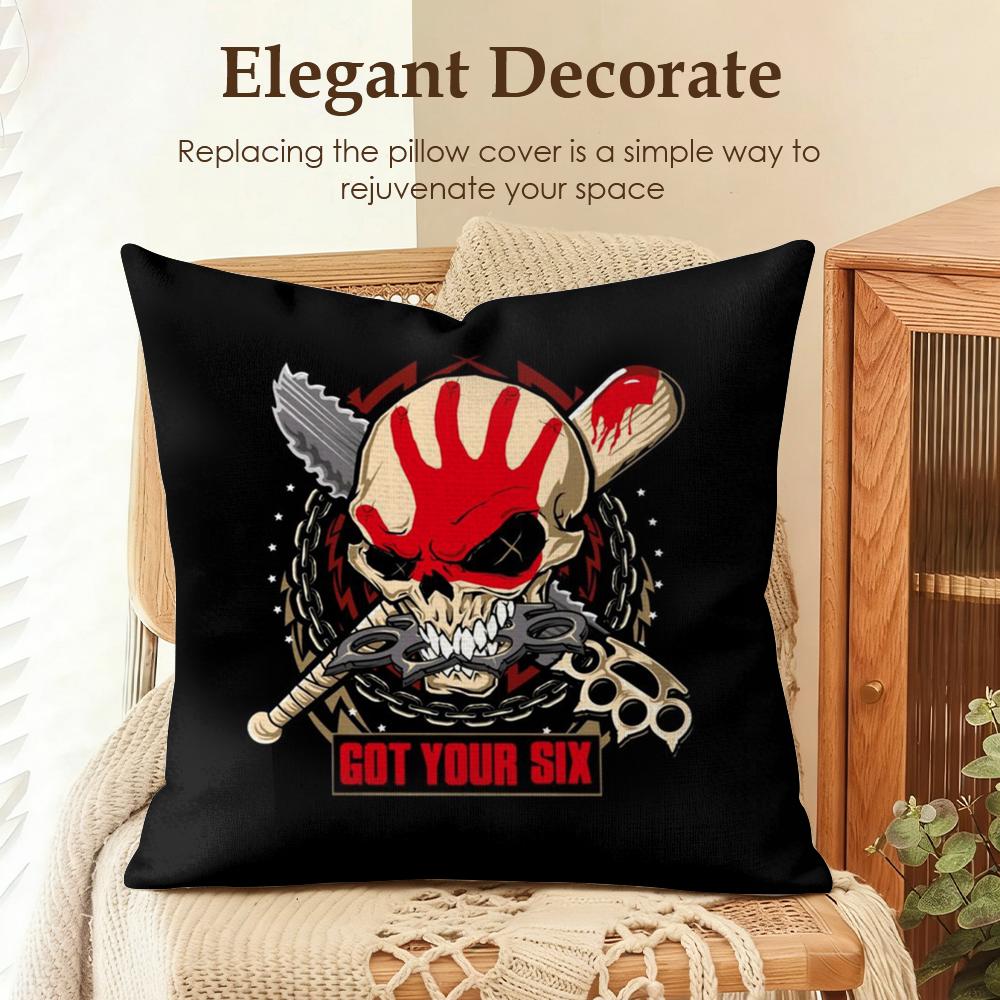 Five FFinger Death PPunch Cushion Cover Natural Linen Organic Fabric DoubleSided Printing Sofa Home Decor Gift Pillow Case