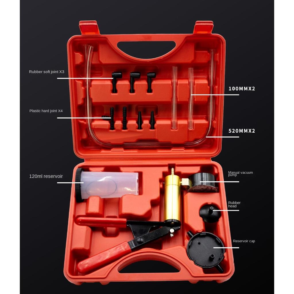 Многофункциональный тестер автомобильного вакуумного насоса, инструмент для слива жидкости ручного тормоза, 0 ~ 30 дюймов рт. ст. 0 ~ 760 мм рт. ст. (кПа)Можно легко опорожнить автомобильный тормоз, универсально.