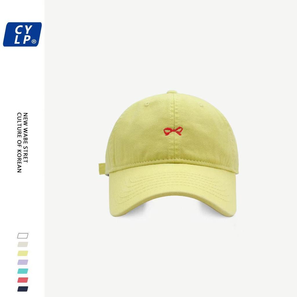 Summer Embroidery Bow Baseball Cap Men's and Women's Outdoor Sun Hat Couple Casual Simple Versatile Cap