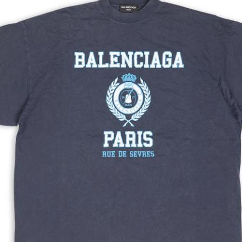 Balenciaga College Crest Crinkled T shirt 694576TMV954140