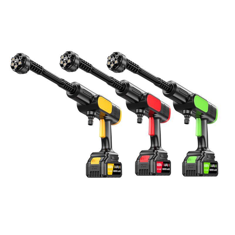 Портативный беспроводной комплект для мойки автомобиля Bopushi: Водяной пистолет на литиевой батарее с чистящей щеткой высокого давления.