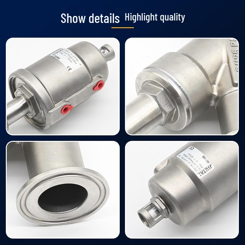 304 Stainless Steel Pneumatic Quick-Connect Angle Seat Valve for Steam and Clamp Applications