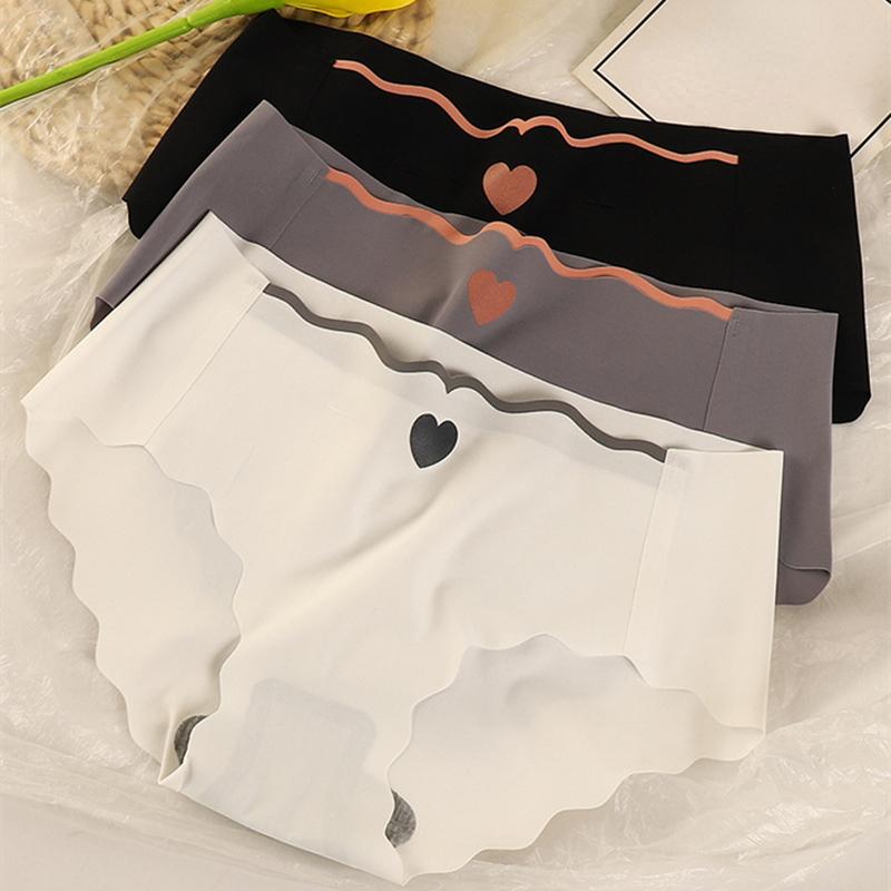 3 шт./лот Сексуальные трусики из ледяного шелка Женские трусики средней посадки Бесшовные трусы Женское нижнее белье для девушек M-XL