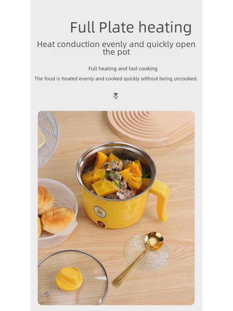 Компактная многофункциональная электрическая плита с антипригарным покрытием: Мини-сковорода и маломощная кастрюля для жарки — идеально для студенческих общежитий