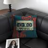 Vintage Cassette Music Tape Cushion Cover Natural Linen Organic Fabric DoubleSided Printing Sofa Home Decor Gift Pillow Case