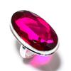 Natural Pink Rubillite Gemstone Handmade 925 Sterling Silver Ring Size 8.5 P4j39