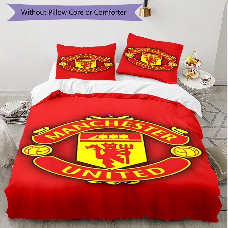 3pcs Duvet Cover Set (1*Duvet Cover + 2*Pillowcase, Without Core), football team.C Print Soft All‑Season Bedding Set, Home Bedroom Decor Gift