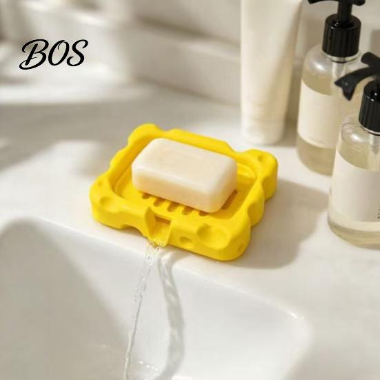 Waterproof Soap Case Cheese Shaped Box, 3D Printed Draining Holder, Creative Decorative Tray for Family Hotel Bathroom Sink Drainer Box