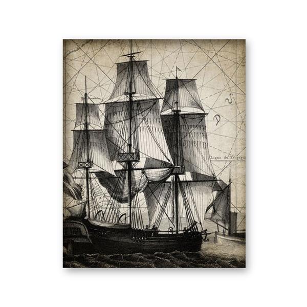 Винтажная картина на холсте, лодка, ретро-художественные постеры и принты, украшения для дома, комнаты, картины для гостиной, без рамки