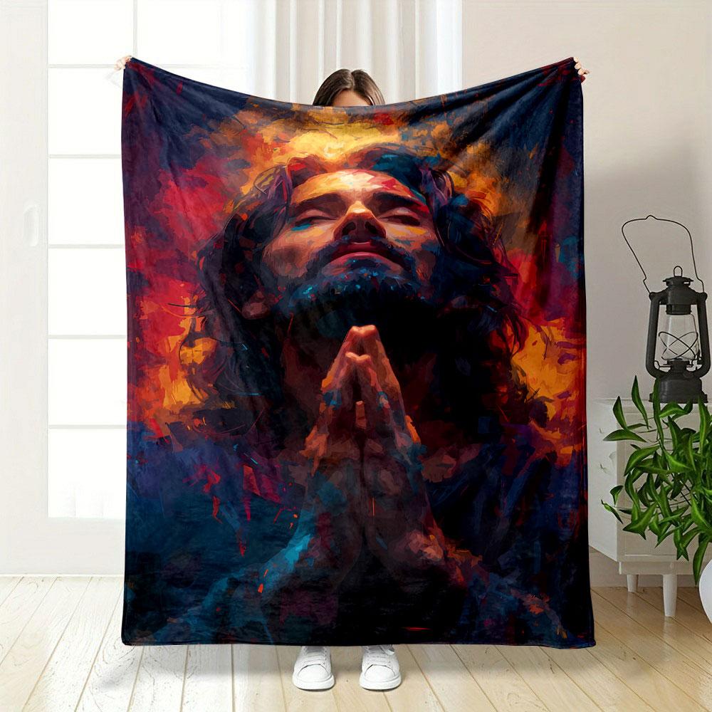Jesus Praying Artistic Blanket bedroom Blanket for Livingroom Couch lunch break Soft throw for Friend's festival Gift
