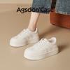 Августин маленькие белые туфли женские 2025 новая весна студенческий стиль на толстой подошве белые повседневные спортивные кеды инс