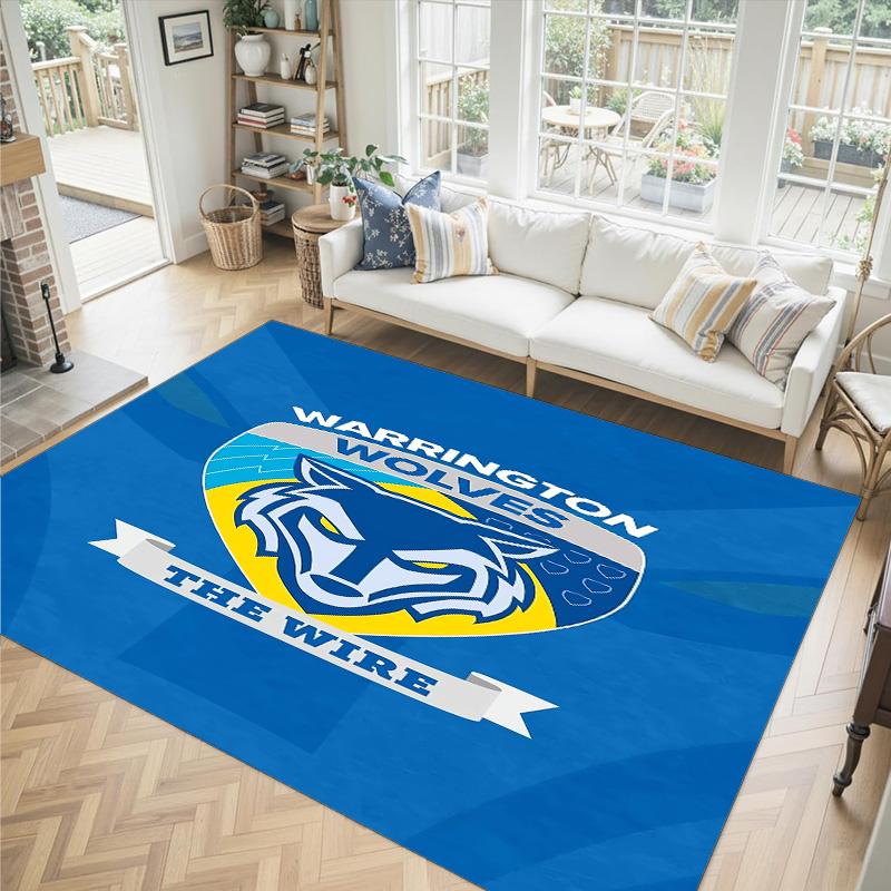 Warrington Wolves Design Crystal Velvet Carpet Cozy Non?Slip Printed Rug For Bedroom Living Room Entrance