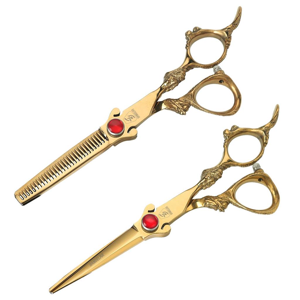 Sangelar 6 дюймовые золотые ножницы для волос высшего качества с ручкой в виде дракона, профессиональные красивые и модные инструменты для стрижки волос для дома и салона