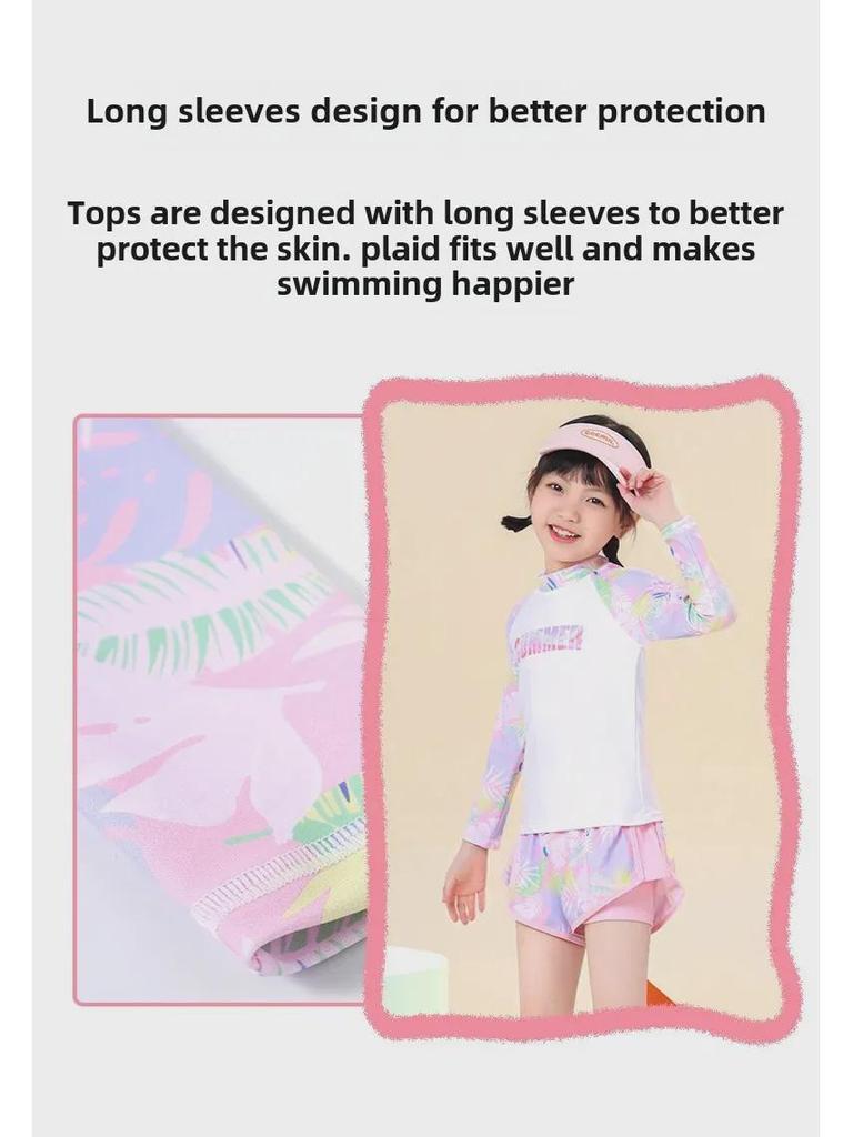 Раздельный солнцезащитный быстросохнущий купальник для девочек