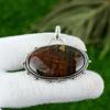 Natural Bloodstone Gemstone Indian Jewelry 925 Sterling Silver Pendant For Girls