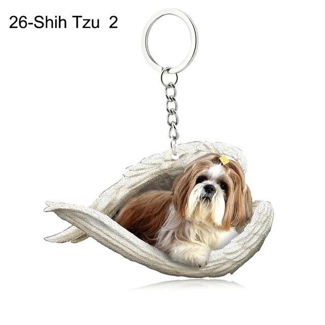 Sleek Modern Dog Cat Angel Keychain With Animal Theme For Bags And Vehicles