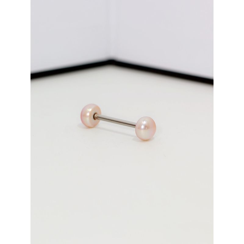 F136 Implanted Titanium Alloy Tongue Pin Natural Pearl Tongue Ring Fashion Piercing Jewelry 14G inside Screw New Arrival Tide