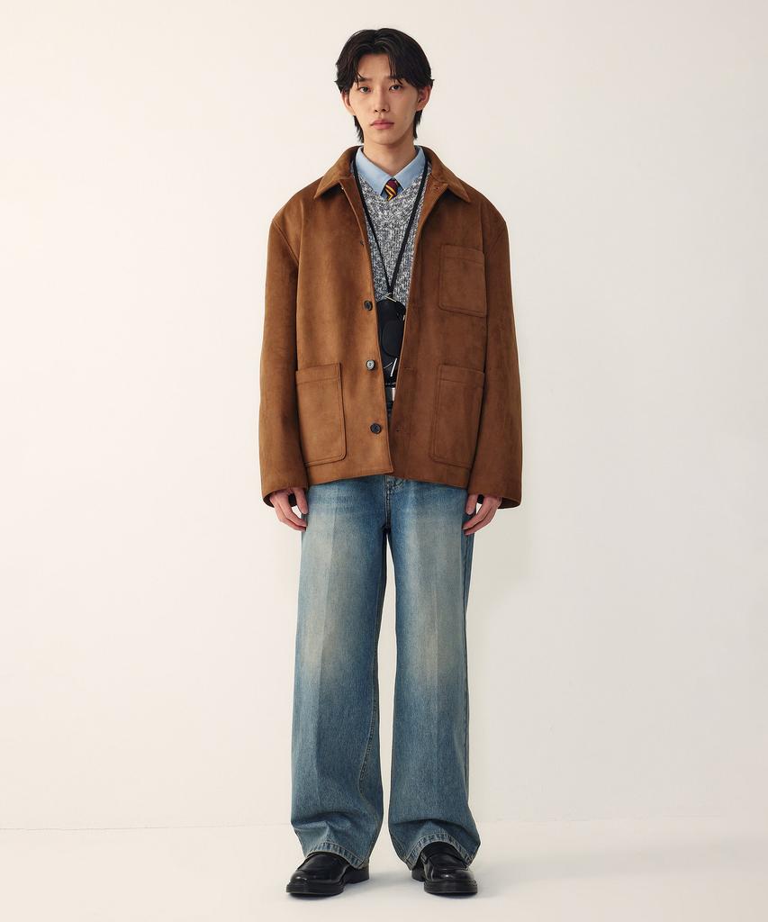 Studio Tomboy [Men] Synthetic Suede Out-Pocket Jacket_Camel 9156161113