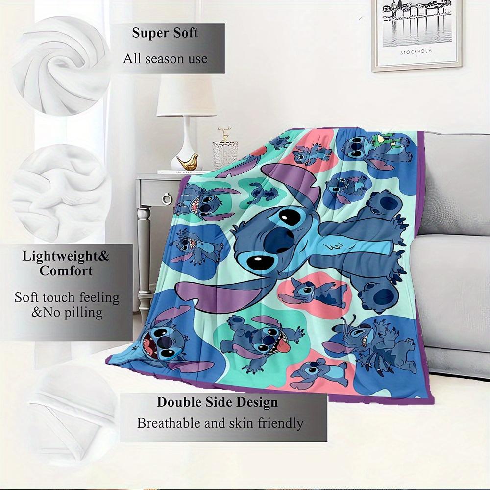 1pc Flannel Stitch Character Print Bedding Throw Blanket Sofa Cover Gift