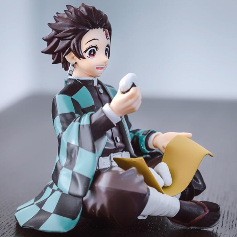 Фигурка премиум-класса Аниме Танджиро Агацума Зеницу Ешь рисовые шарики ПВХ Фигурка