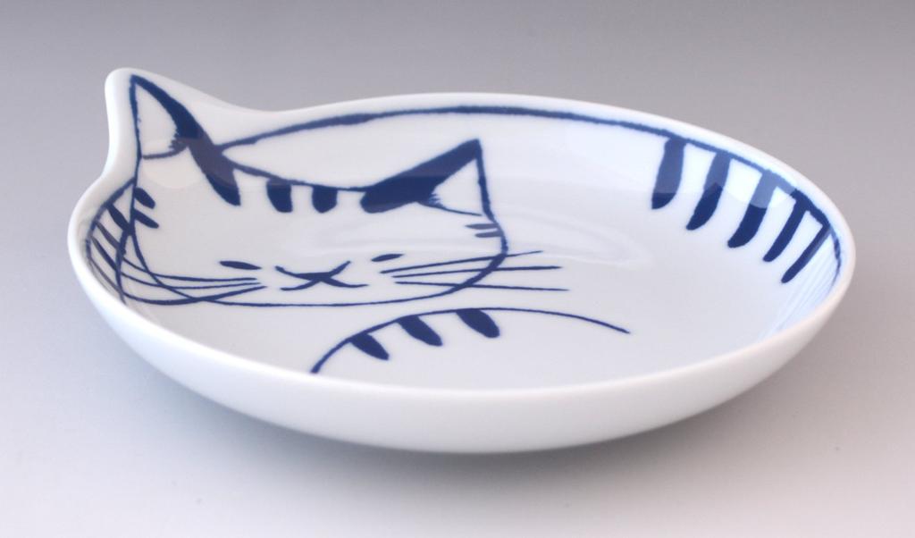 Японский набор маленьких тарелок Хасами с кошачьим дизайном (12 см, Набор из 4 штук) Керамика Исимару coneco Сделано в Японии