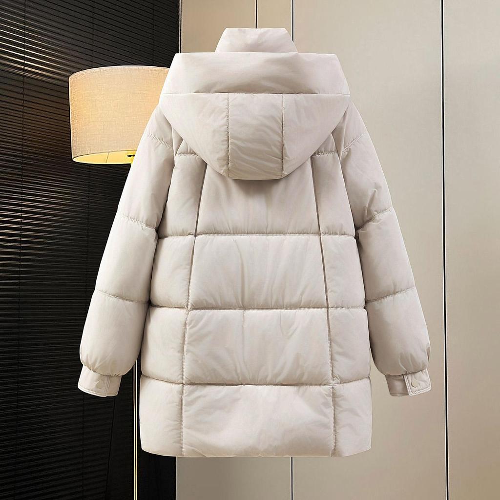 Autumn Winter Thicken Warm Parka Women Casual Sweety Solid Color Big Pocket Loose Hooded Coat Jackets Outwear