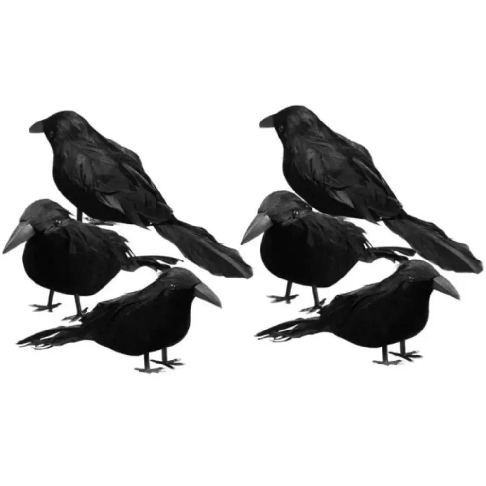 Реалистичные Искусственные Вороны Праздничное Украшение Украшения на Хэллоуин Модель Черной Вороны Украшение Симуляция Птицы Дом Животное Жутка Игрушка