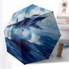Jet, Ocean Themed Automatic Opening and Closing Umbrella, Brightly Colored 8-rib Portable Umbrella, Suitable for Men and Women, A Perfect Gi