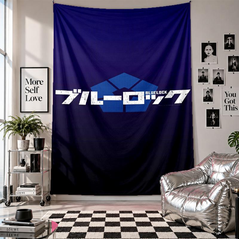 Wall TapestryBlue Lock Art Hanging Cloth Decorative Background Cover for Room Decoration