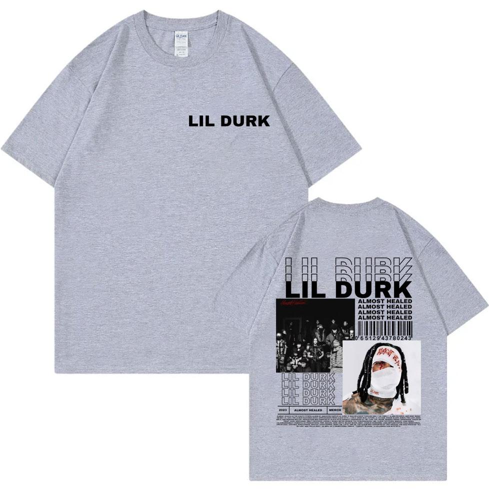 Rapper Lil Durk Music Album Poster Graphic T Shirts Male Hip Hop Vintage Short Sleeve Tshirt Fashion Casual Oversized Tshirts