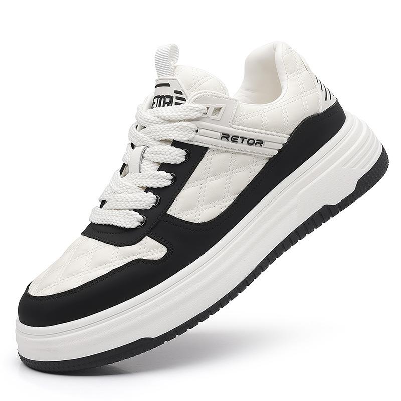 Повседневная обувь на доске мужская обувь 2025 лето платформа спортивная молодежная белая обувь воловья кожа модная трендовая обувь мужская 2025