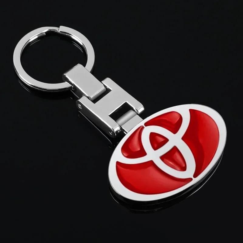 Car Keychain Car Emblem Gift With Key Ring Auto Accessories For TRD Toyota Crown Reiz Corolla Prada Alphard Yaris Camry GT86