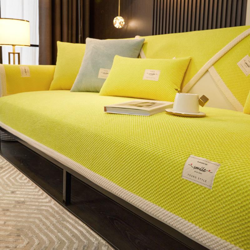 Вельветовая подушка для дивана, зимний утолщенный плюшевый нескользящий комплект, теплый бархатный чехол для дивана, задняя крышка, ткань, полотенце