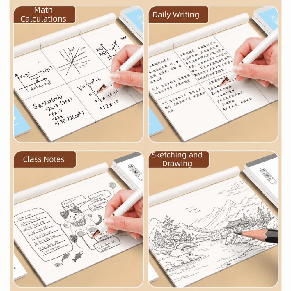 50 Sheets 16K Math Scratch Paper Partition/Blank Design Note Paper Draft Book  School Office