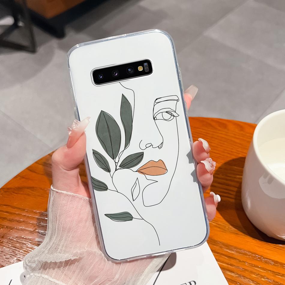 Чехол для телефона Samsung S10 Lite Plus S10E Креативный штамп Мягкий прозрачный силикон Противоударная задняя крышка Для Samsung Galaxy S 10 E Маска