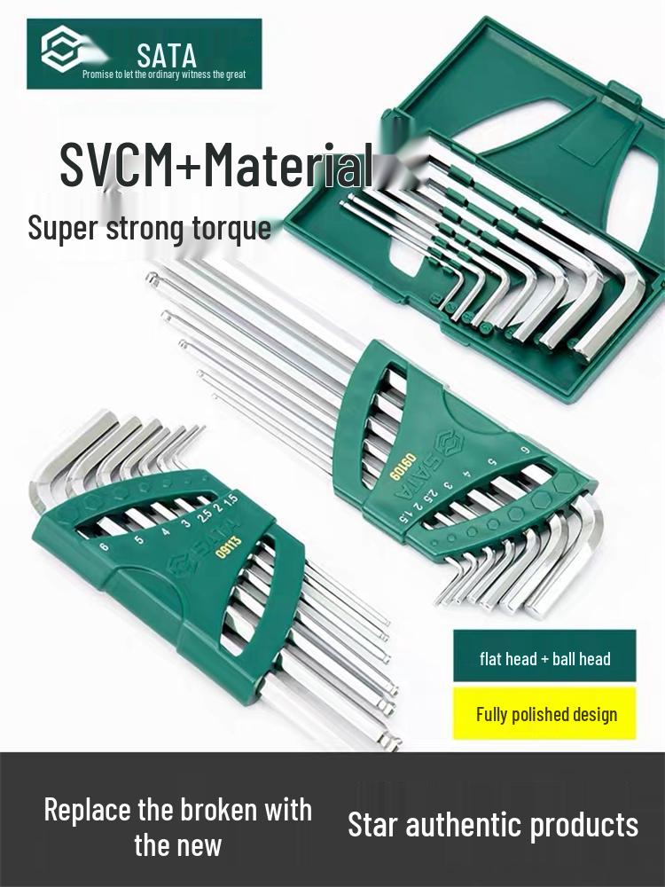 Набор шестигранных ключей - Мини, Удлиненные, Шарообразная и Плоская головка, Доступны в 7, 8, 9, 10, 14 штук (Модель 09105)