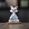 Zazen White Fox Succulent Bonsai Ornaments for Balcony or Garden Decor