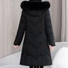 Plus Size XL-7XL Middle Age Woman Long Coat Winter Parkas Hooded Elegant Loose Thick Warm Lady Jackets Winter Overcoats