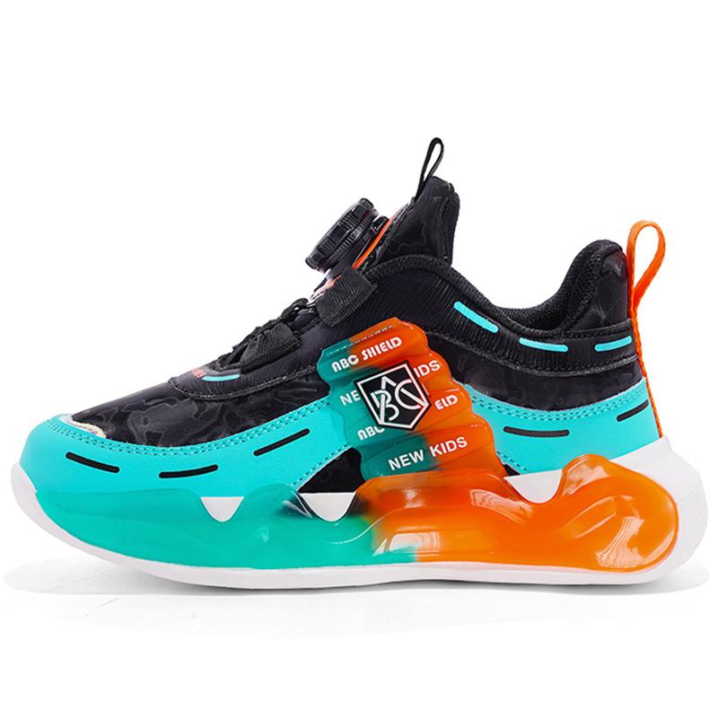 Unisex Sports Shoes Children Luminous Sports Shoes Thick Bottom Fashionable Boys Sports Shoes Rotating Button Girls Sports Shoes