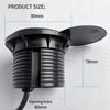 Настольная розетка Многофункциональная розетка UK с вилкой USB Type-C для утопленного рабочего стола, круглая розетка