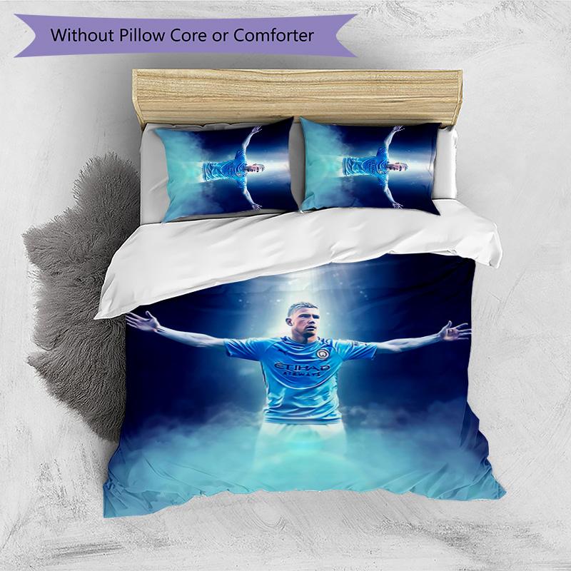 Kevin De Bruyne Pattern Printed 3PCS Bedding Set Soft Skin-Friendly Washable Duvet Cover & Pillowcases Set All Season Bedroom