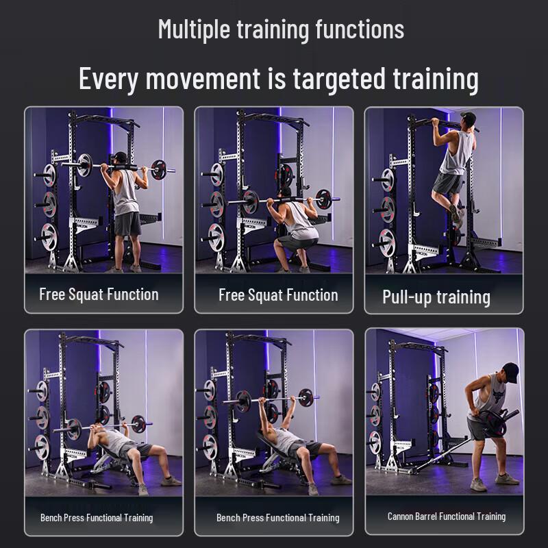 EM M104 Frame Squat Rack & 105KG Olympic Barbell Set