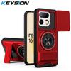 KEYSION Магнитный чехол для телефона Realme 16 Pro 5G 16 Pro+ 5G Защита камеры сдвижной Подставка-кольцо Ударопрочная задняя крышка
