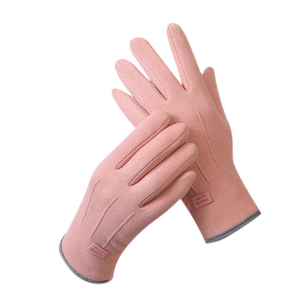 Vintage Windproof Touch Screen Gloves Thick Wear-resistant Cycling Gloves Winter Full Finger Warmer Glove