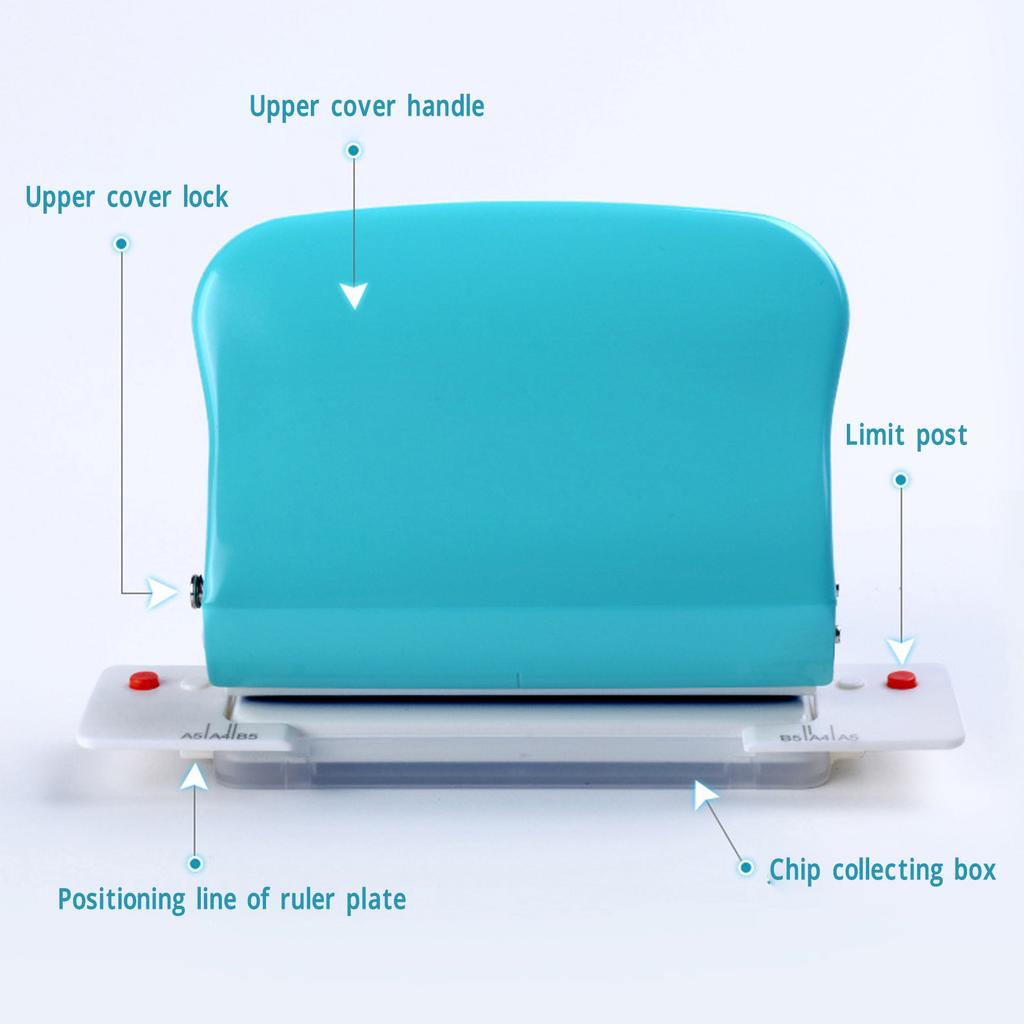 Paper Binding Machine Handheld Portable Spiral Binder A4 A5 A6 A7 Coil Book Round Hole Puncher School Home Light Blue