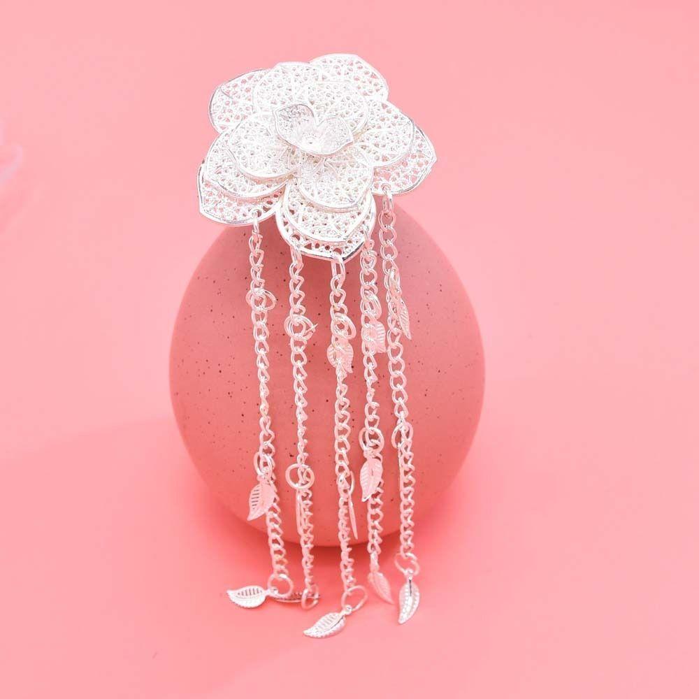 Lightweight Metal Flower Hair Stick Hanging Tassels Tassel Headdress Festival Hair Styling